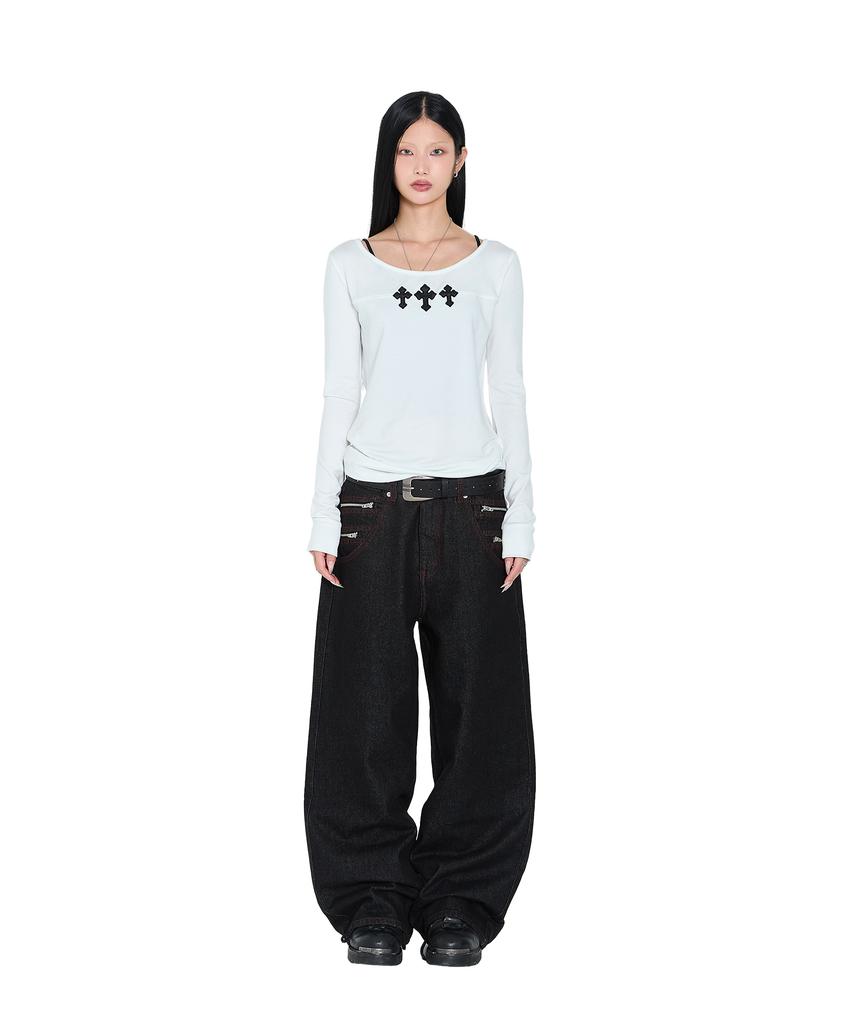 AAKAM Triple Akm Cros2 Long Sleeve (White)