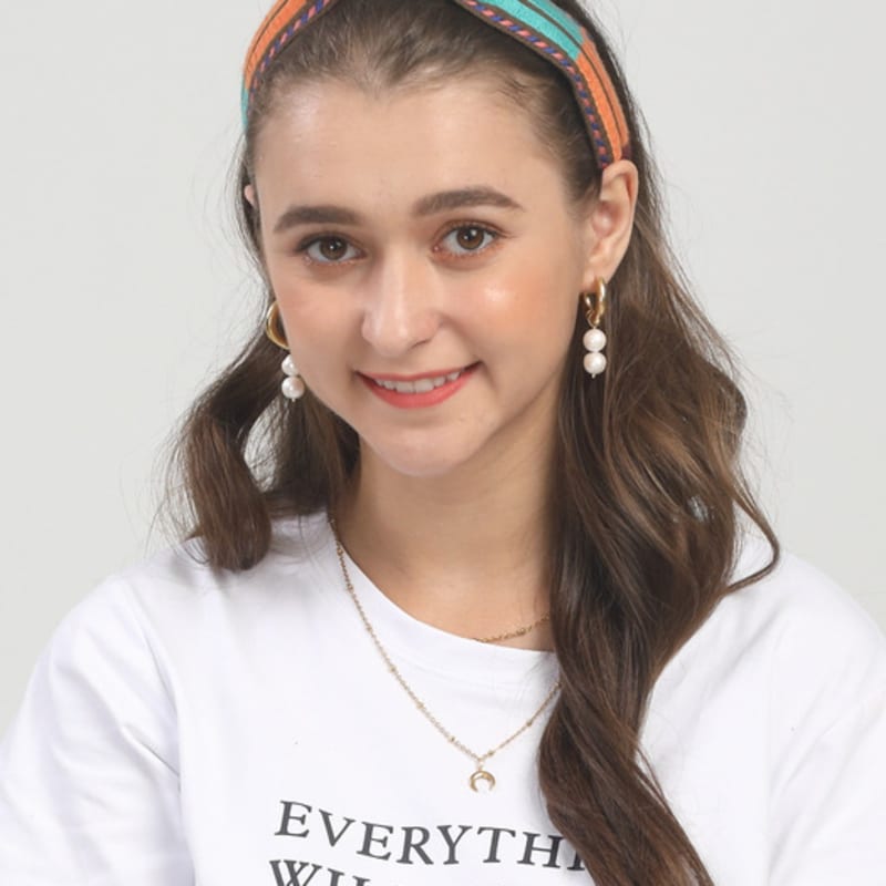 LALA Ethnic Striped Hairband - Brown