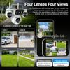 4G Lifetime Data 4-Lens 4-Screen Wireless WiFi Monitoring Camera