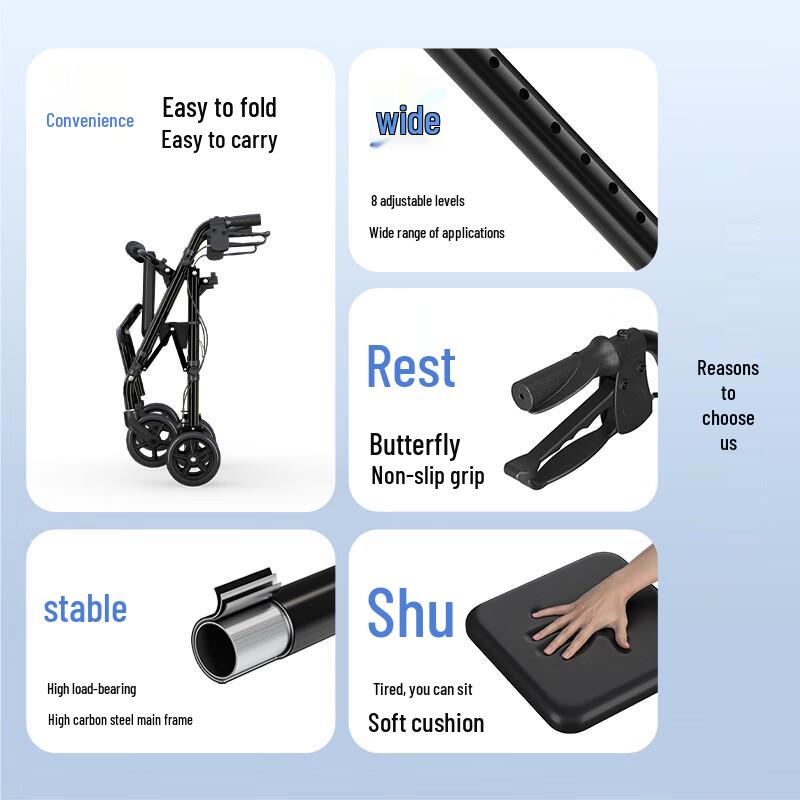 Fushide Multi-functional Rehabilitation Rollator Walker