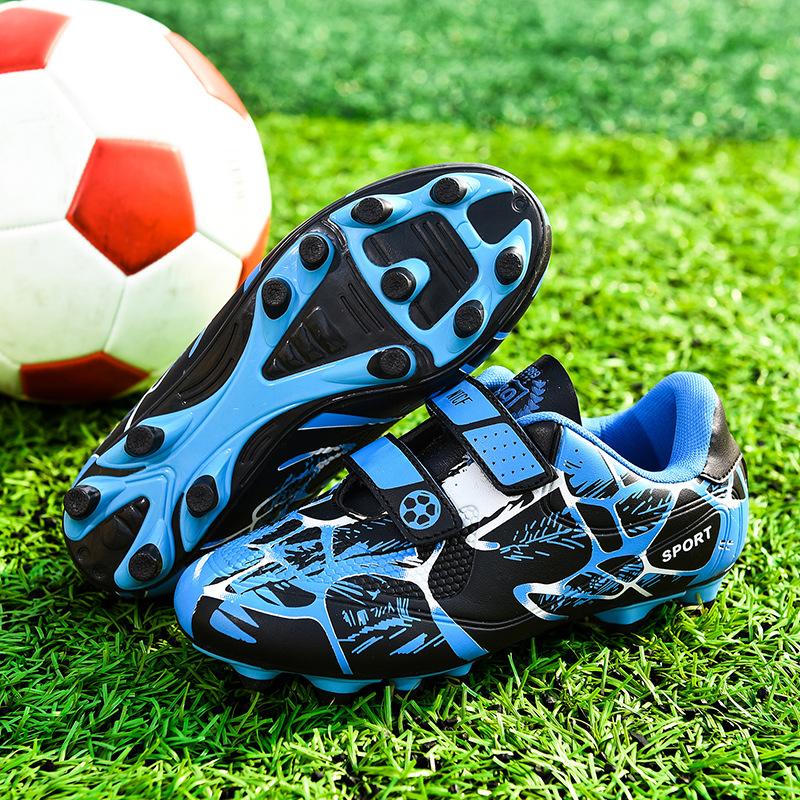 2025 children's Velcro football shoes boys students young girls AG spikes TF broken nails training football shoes