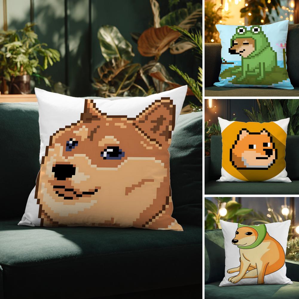 Dogthemed memes are trending online Pillow Case Comfort Sofa Bed Silky elegant Invisible zipper Decorative cushion cover