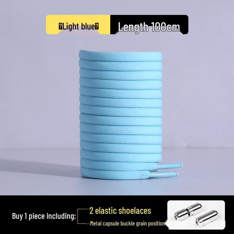 Elastic No-Tie Half-Round Shoelaces for Kids & Adults - Black & White