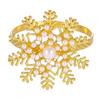 1/2/6Pcs Golden Metal Napkin Ring Faux Pearl Decor Snowflake Design Winter-themed Napkin Holders Weddings Parties Table Decor