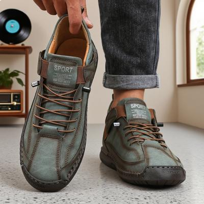 Handmade Leather Men's Loafers Casual Comfortable Soft Soled High-quality Motorcycle Boots Fashionable British Tennis Nude Boots