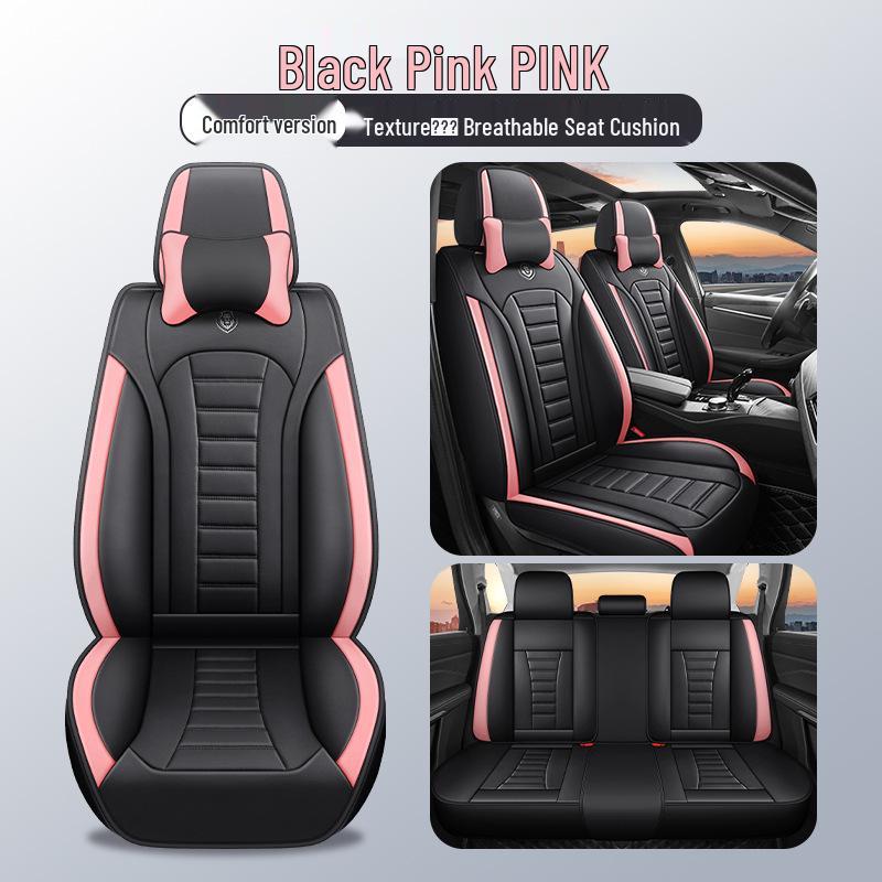 All-Season Universal Five-Seater Leather Car Seat Covers: Full Coverage Mats for Driver, Passenger, and Rear Seats