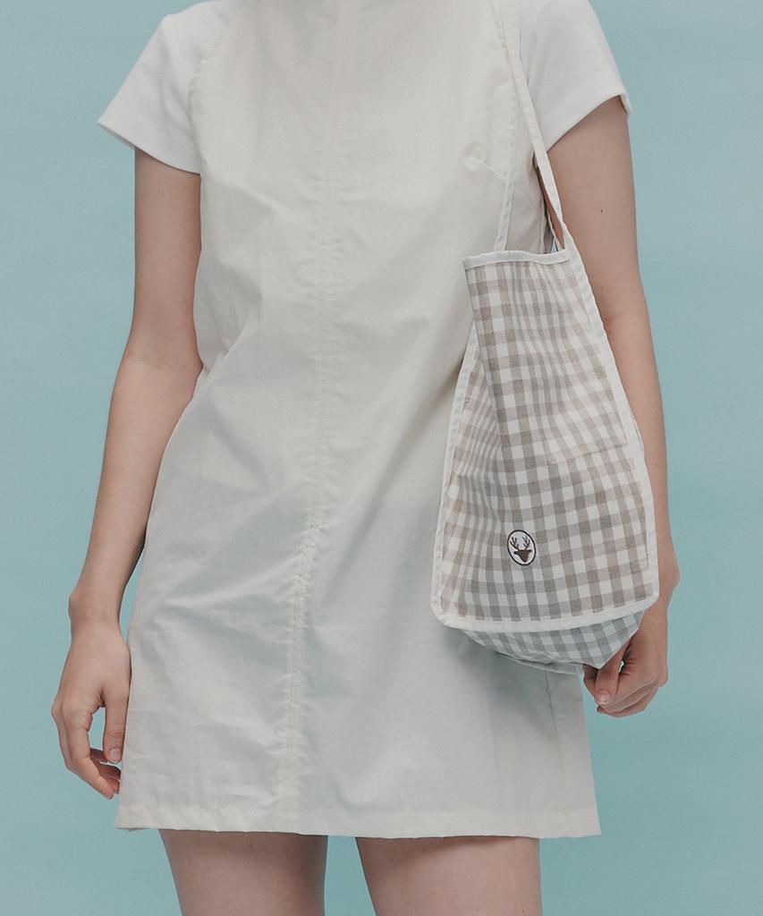 Dearmydeer Waterproof Check Shoulder Bag (Beige)
