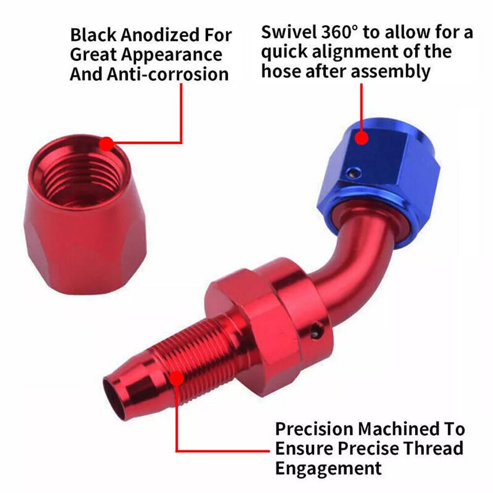 AN4/AN6/AN8/AN10/AN12/AN16 Swivel End Fitting Adapter for Oil/Fuel/Gas Hose Line