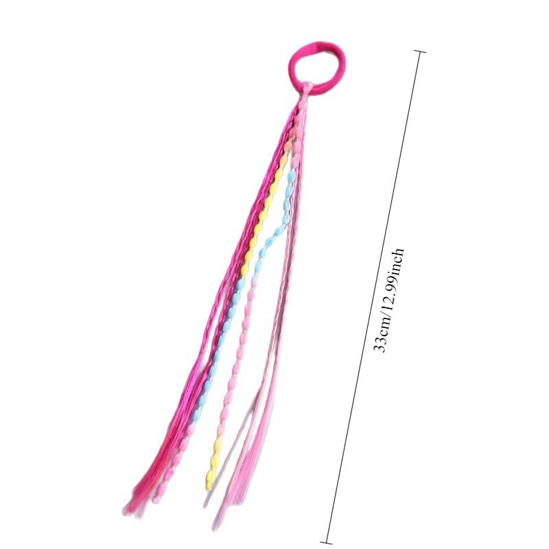 6pcs Lovely Women Braided Wig Ponytail Headband Rubber Hair Bands Women Hair Accessories Hair Ornament