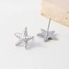 CARLIDANA Popular Ins Style Beach Stainless Steel Pentagonal Starfish Fashionable Marine Biological Design Jewelry Earrings