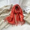 Solid Color Imitation Cashmere Scarf Women's Winter Thickened Double-sided Warm Scarf Cold-proof Outer Long Shawl