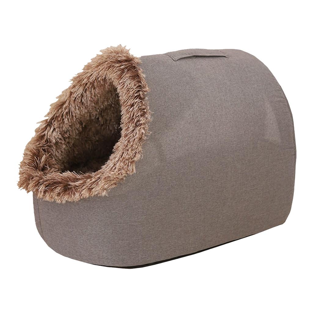 Cozy Enclosed Cat House Round Fluffy Warm Soft Plush Cozy Indoor Nest With Non-Slip Bottom for Indoor Cat Or Small Dog