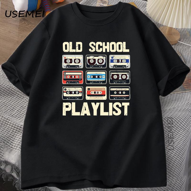 2026 Tape Music Old School Tshirt Playlist Digital Tshirt Short Sleeve Comfortable and loose Unisexs and WOMENs Tshirts