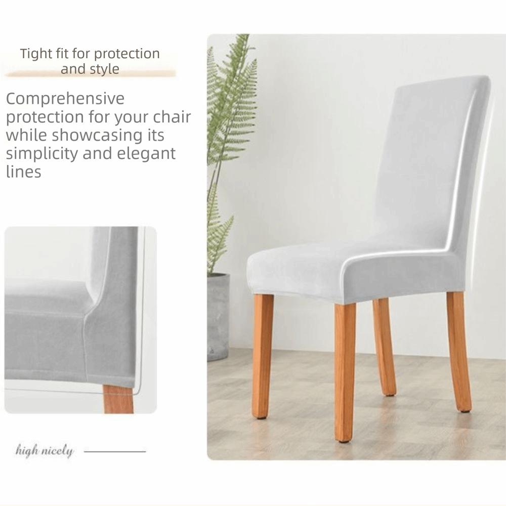 Fashion Dining Chair Cover Elastic Spandex Solid Color Stretch Chair Cover Slipcover High Back Kitchen Chair Cover Dining Room