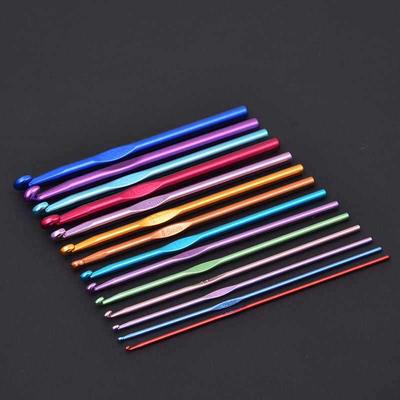 Set de Ganchillo de Aluminio Anodizado de Colores de Cabeza Única para Proyectos de Tejer y Ganchillo DIY