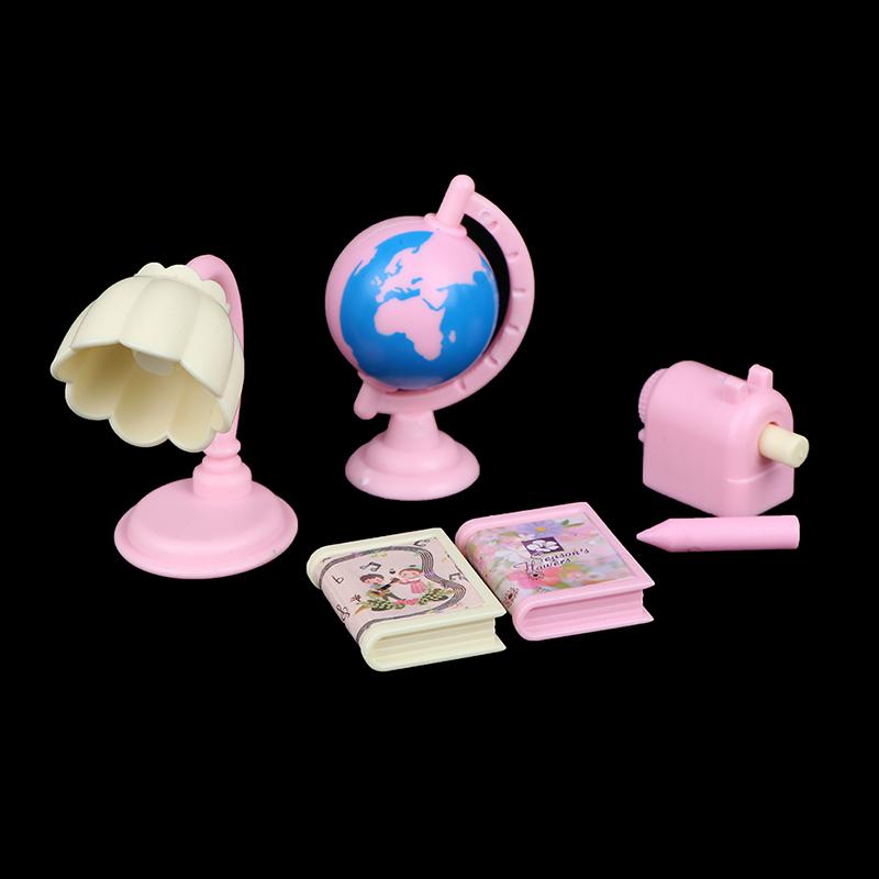 Doll Play Dollhouse Furniture Desk+Lamp+Laptop+Chair Accessories For 1/6 Doll