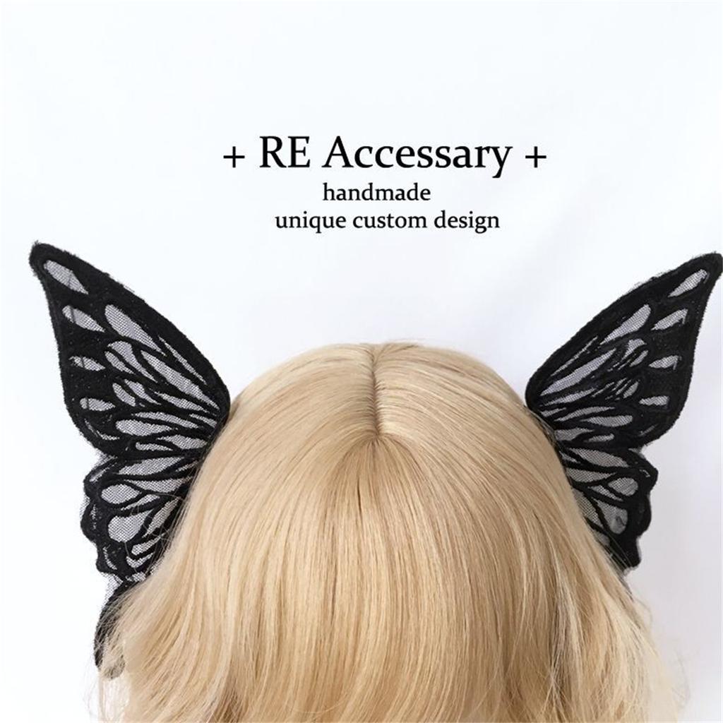Devil Wing Hair Clip Lolita Hair Clip Black Butterfly Hair Clip Butterfly Barrettes Bat Wing Hair Clip Goth Barrettes