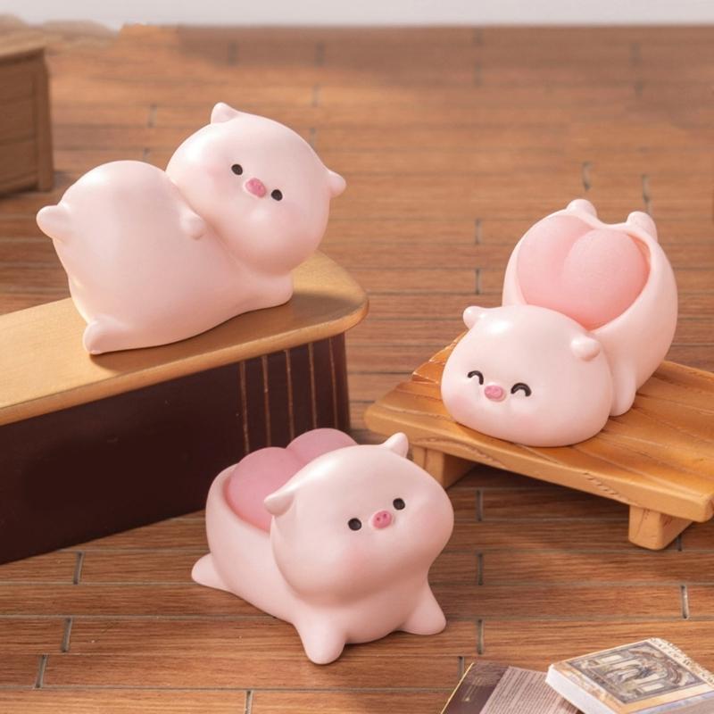 Whimsically Pig Sculpture Soft Butt Figurine Miniature Desk Ornamentation For Cute Decorations And Collectors Gift