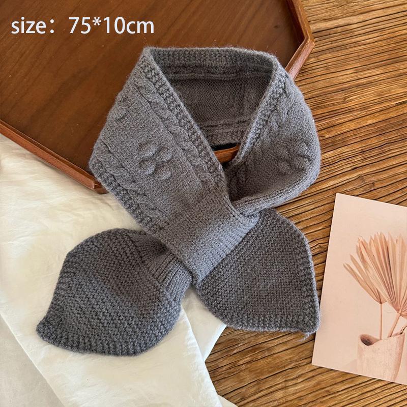 Autumn And Winter Children'S Scarf Cute Baby Warm Knitted Scarf Fashionable Boys And Girls Cross Scarf Neck Cover