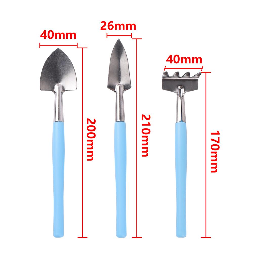 Planting Tools Small Shovel Rake With Wooden Handle Plastic Digging Seedling Tool Garden Pot Care Kit