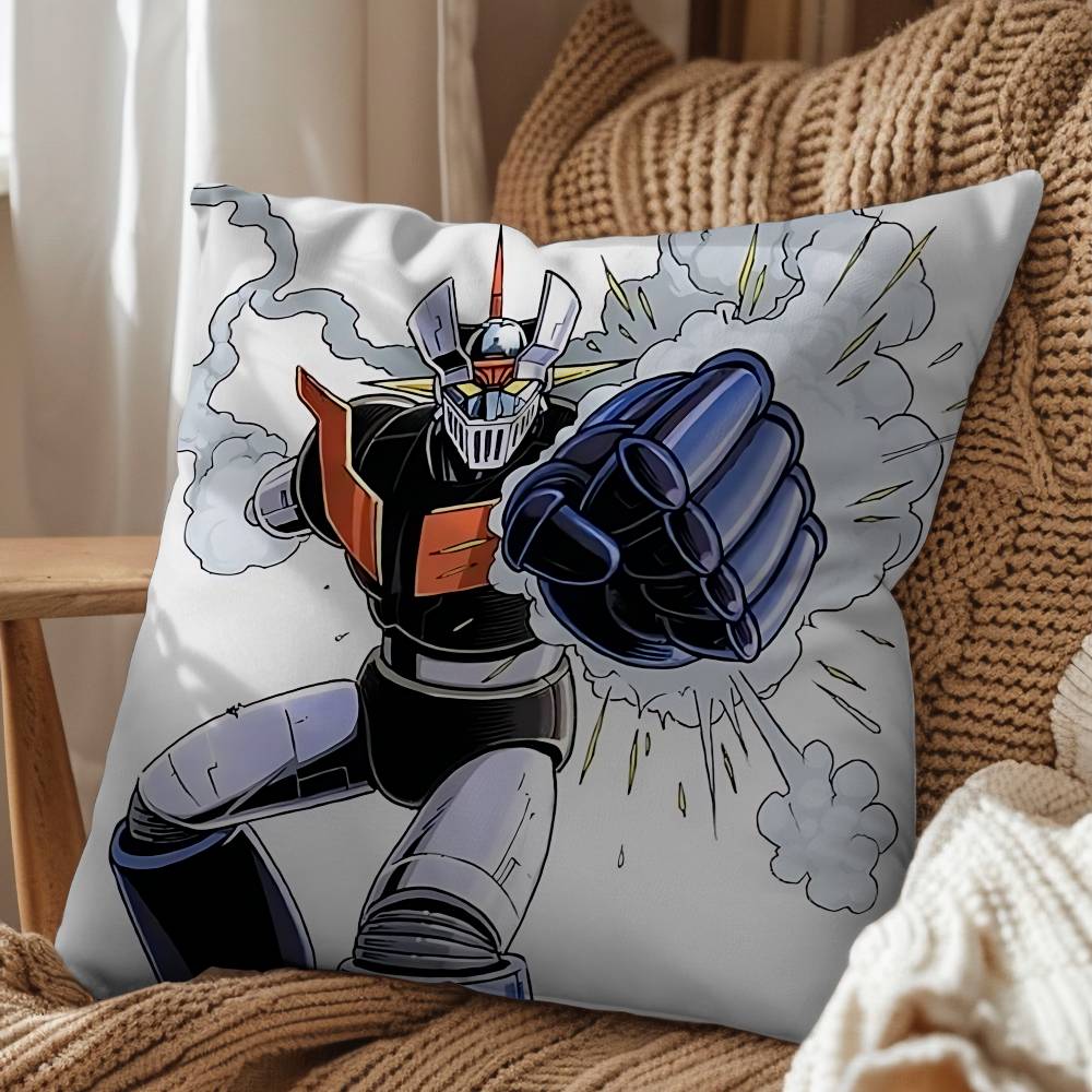cartoon Rocket Punch Mazinger Z Cushion Cover Suitable For Sofa Car Bedroom Office Cushions Decorative Pillow Case
