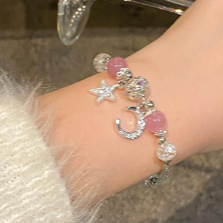 Brățară cu mărgele de cristal de fructe de pădure, brățară pentru fete, brățară, frânghie de mână de nișă, bijuterii rafinate cu franjuri.