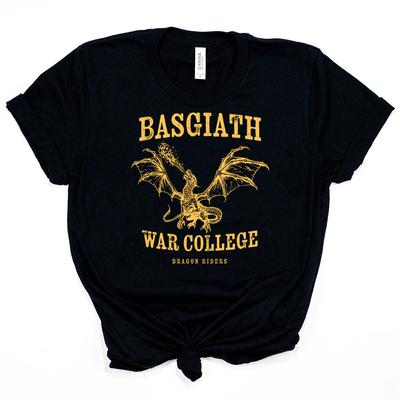 Basgiath War College Shirt Fourth Wing RoUnisextasy Fantasy YA Dark Academia Books TShirt Violet Sorrengail Xaden Riorson Tops