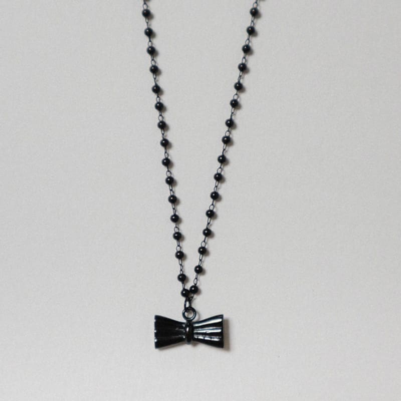 OudStudio Black Ink Bow Necklace