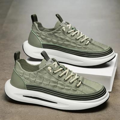 Sneaker chunky da uomo scarpe da corsa con suola morbida moda casual pelle tessuto traspirante altezza aumentata piattaforma piatta scarpe da tavola