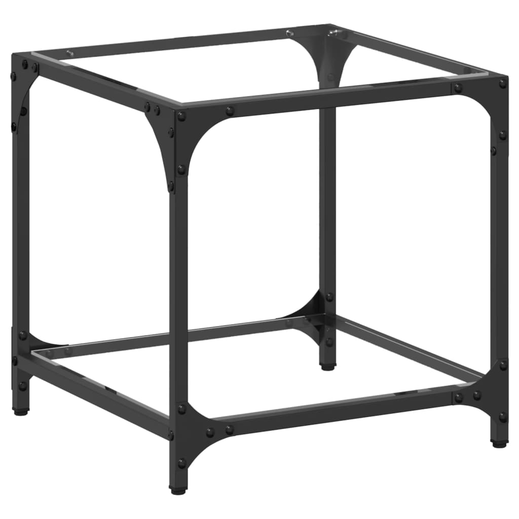  Coffee Table with Glass Top, 40x40x40 Cm, Steel