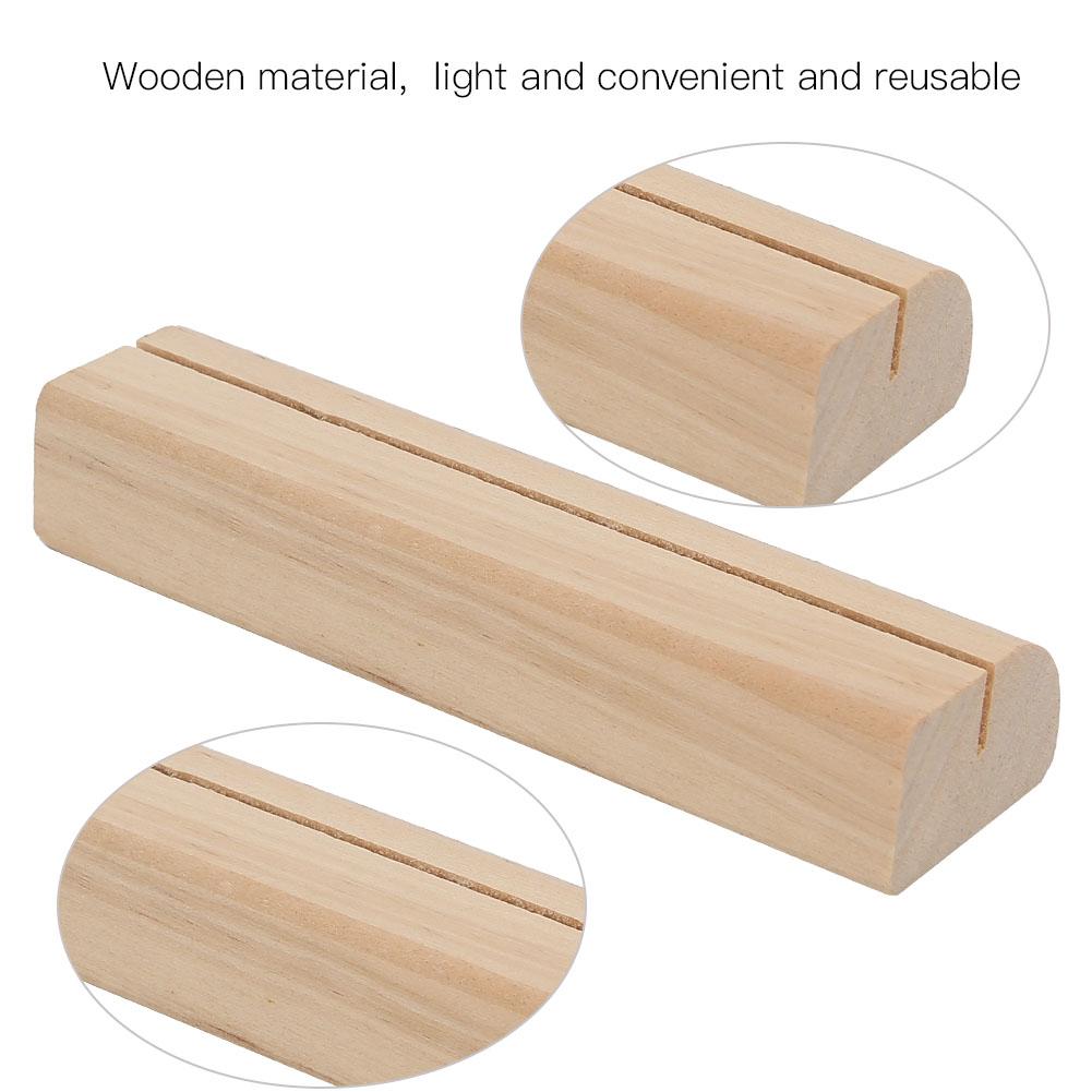 5 st Trä visitkortshållare Fotoställ Anteckningsklämma Inskrivningsmaterial(Ljus färg )