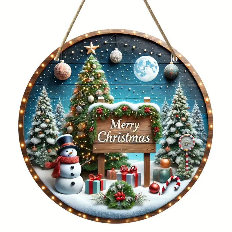 Christmas Snowman Santa Claus Acrylic Christmas Decoration Hanging Ornament Sun Catcher Pendant