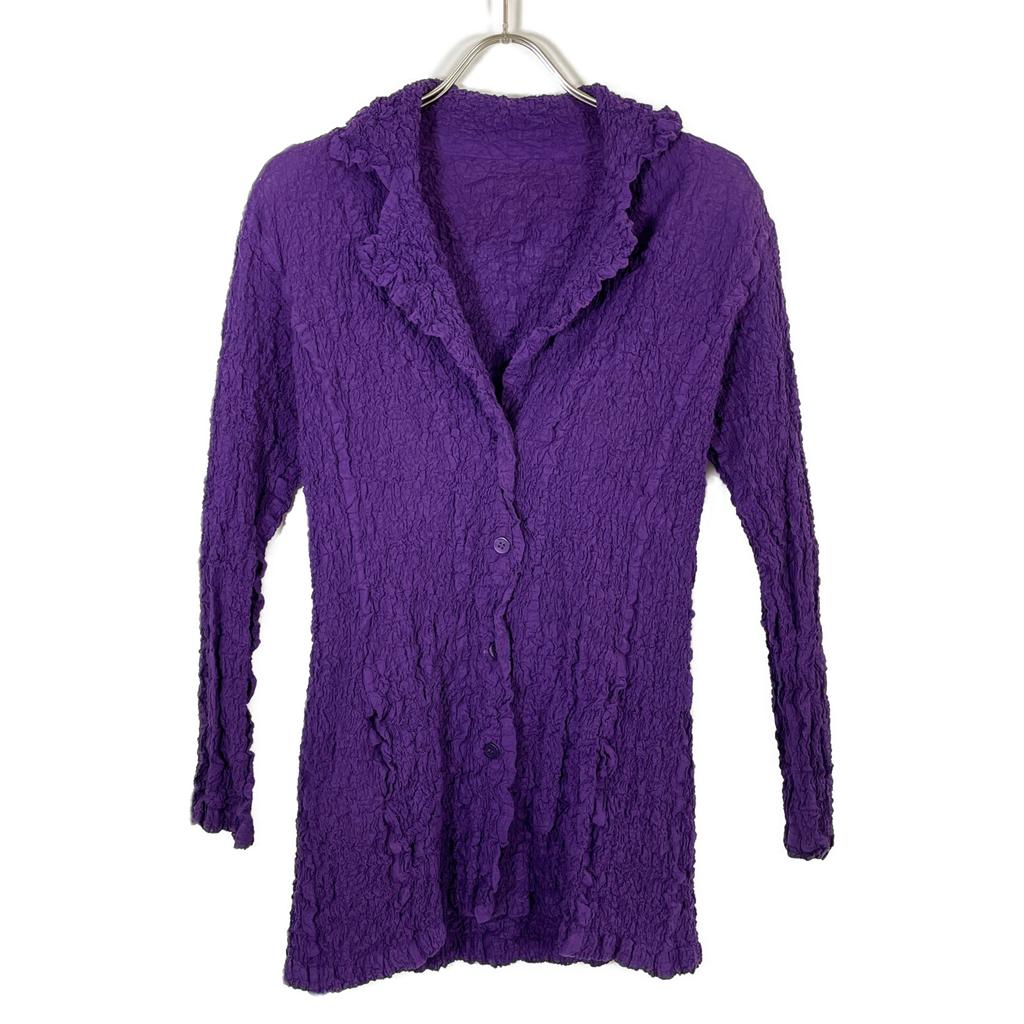 MeISSEYMIYAKE MI14FD501 Purple Button Front Jacket Jacket purpleUsed