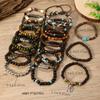 TEMU New 20-piece Set of Coconut Shell Wood Beads Beaded Elastic Line Men's Bracelet Bracelet Bracelet