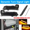 2X Car Yellow Flowing Water Side Lights For Skoda KODIAQ 2016-2020 Dynamic LED Rearview Mirror Streamer Turn Signal Lights