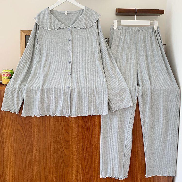 Maternity Lounge Set: Loose-Fit Plus Size Pajamas for Spring & Autumn - Ideal for Postpartum Nursing & Homewear