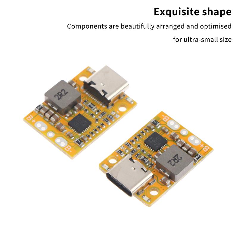 2S Bms Mini Lithium-Ion 18650 Battery Charging Boost Converter Module Type-C Qc Fast Charge Board With Balanced/Indicator