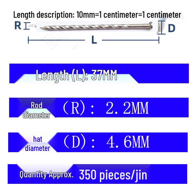 304/201 Stainless Steel Rust-Proof Twist Threaded Roofing Nails for Wood & Keel Boards, 12345 Inch