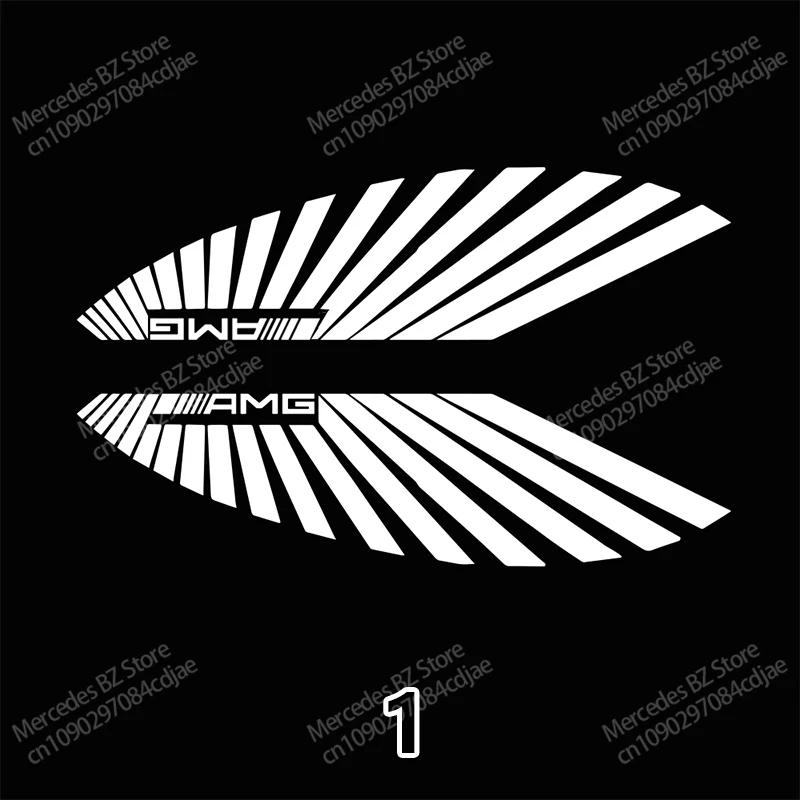 Car Sticker 2026 New For Benz 2pcs LED Car Rearview Glass Film Ghost Shadow Projector Light For Mercedes Benz W222 W223 W205 W21