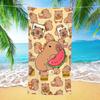 Beach Towel with Cute Dolphin Eating Watermelon Pattern Polyester Microfiber Highly Absorbent Quick-Drying Sand-Resistant