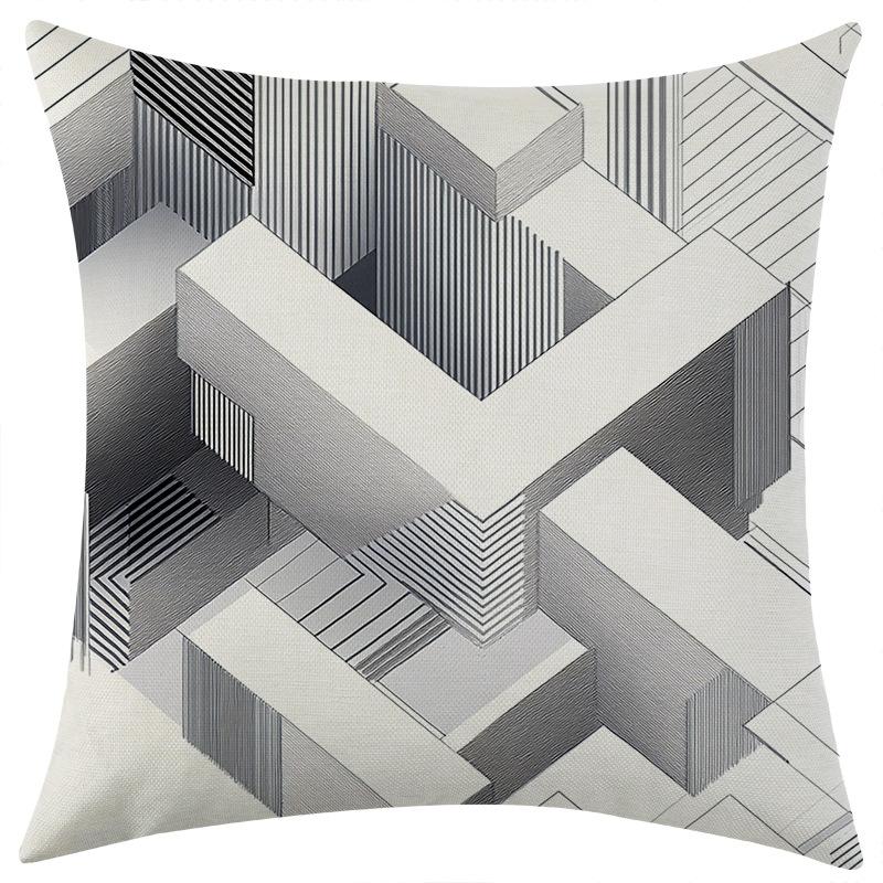 New Maze Blank Checkered Linen Pillowcase Jit Car Sofa Lumbar Pillow Cushion