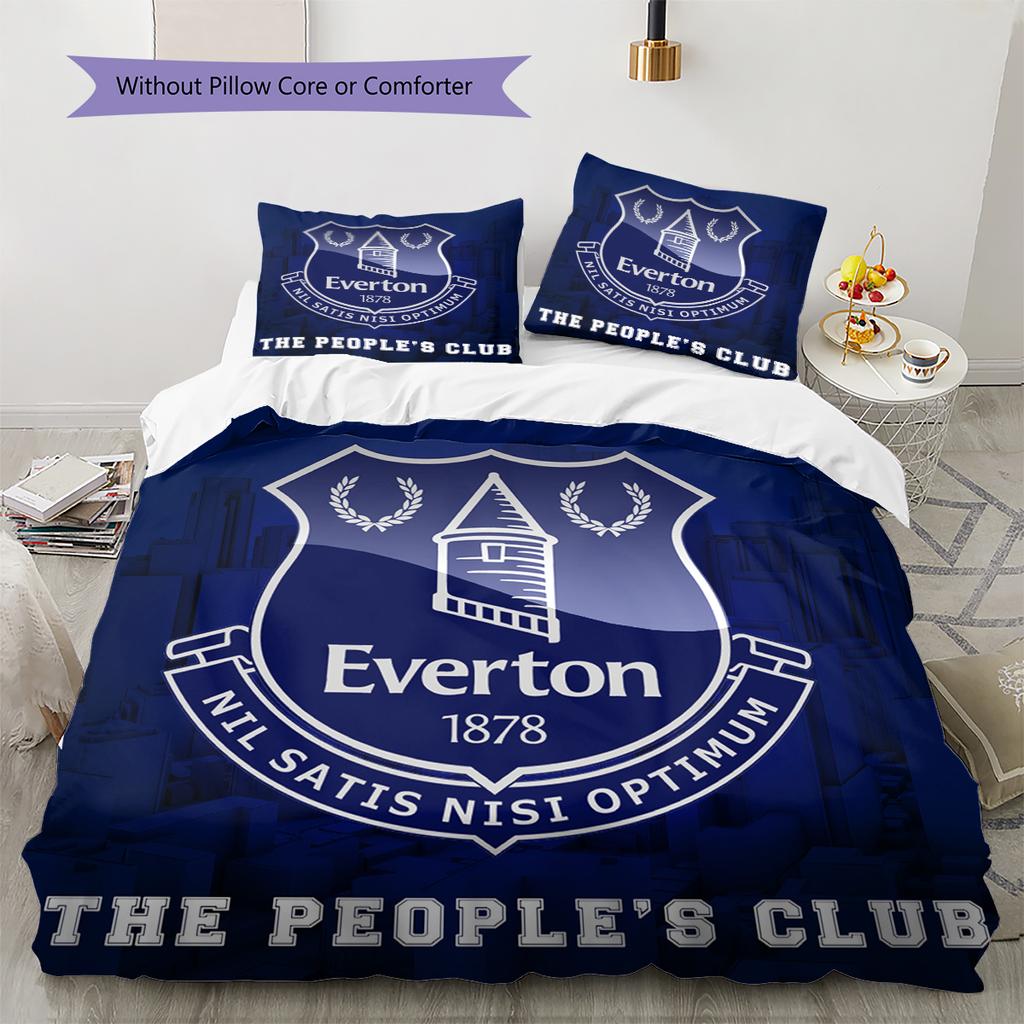 Everton FC Pattern Bedding Home Decoration Birthday Gift (1 * duvet cover + 2 * pillowcase, without core)
