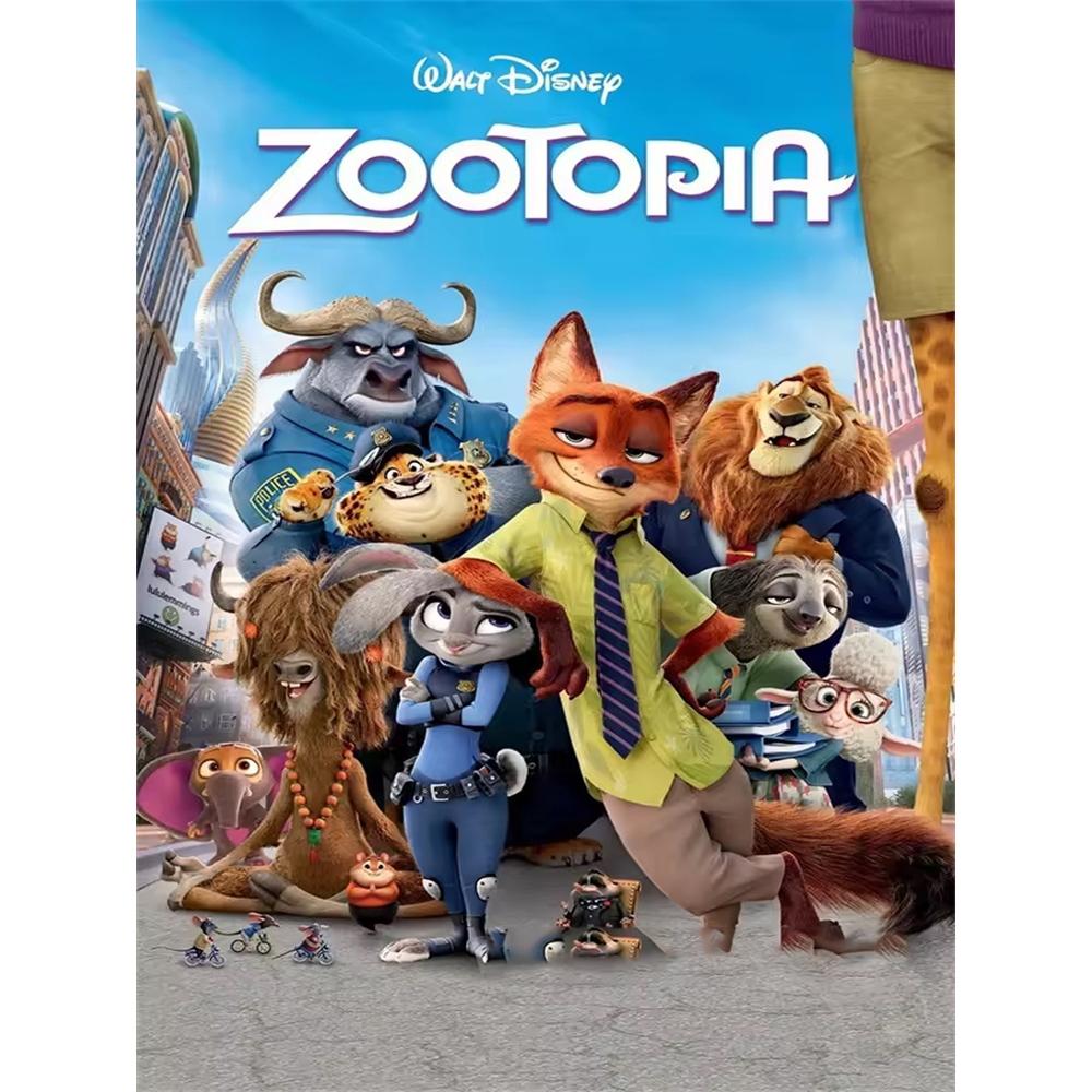 

Disney 5D DIY Diamond Painting Decoration Zootopia Illustration Diamond Embroidery Rhinestone Cross Stitch Set Craft Round 20x30cm