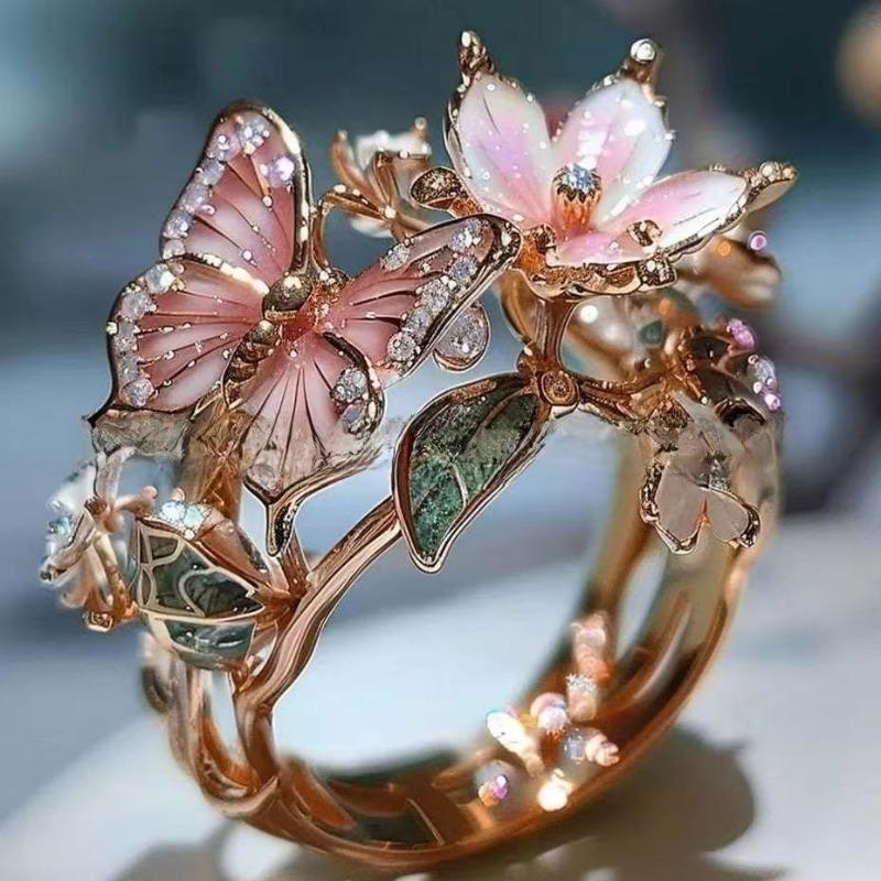 New Colorful Oil Drop Ring Butterfly