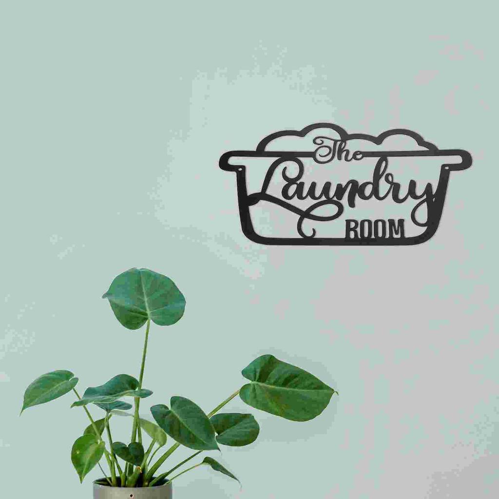 Wall Iron Decoration Sayings Metal Sign Vintage Letter Rustic Quote Cutout Laundry Door Home