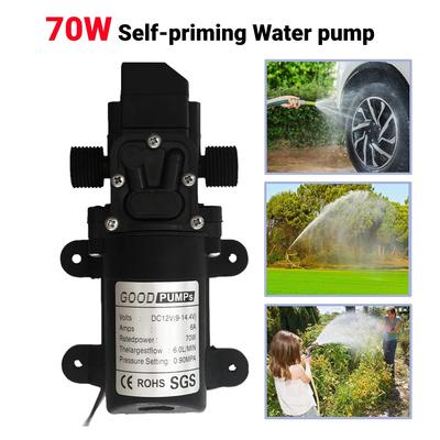 70W Mikro-Wasserpumpe 12V Selbstansaugende Membran-Hochdruckpumpe Wassersprüher Automatischer Schalter 6L/Min Großer Durchfluss Autoreinigung