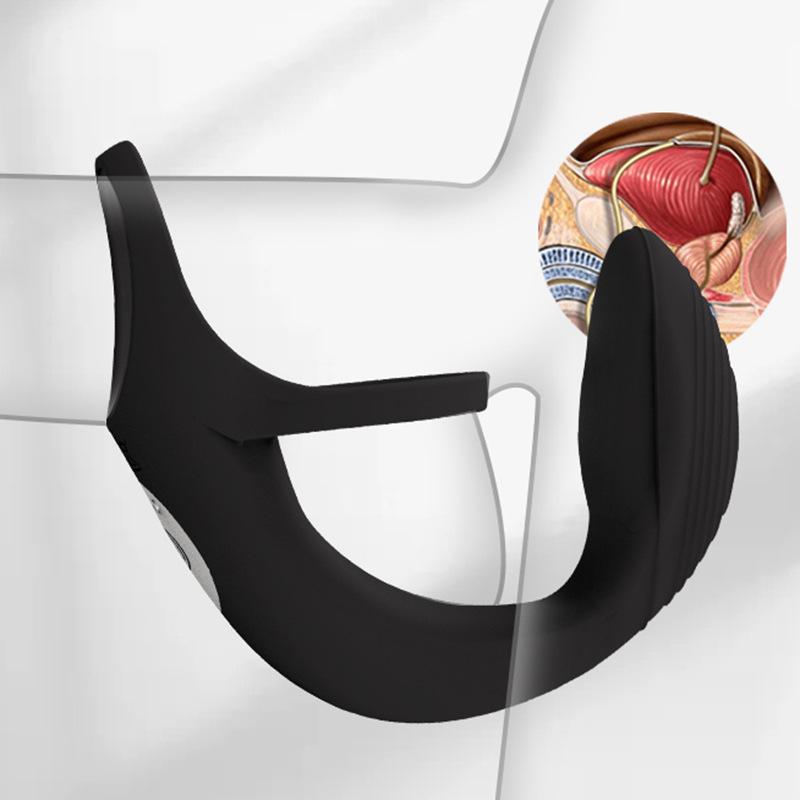 Double Ring Liquid Silicone Glans Stimulation Lock Sperm Ring Husband and Wife Vibration Wireless Remote Control Delay Ring, Adult Fun