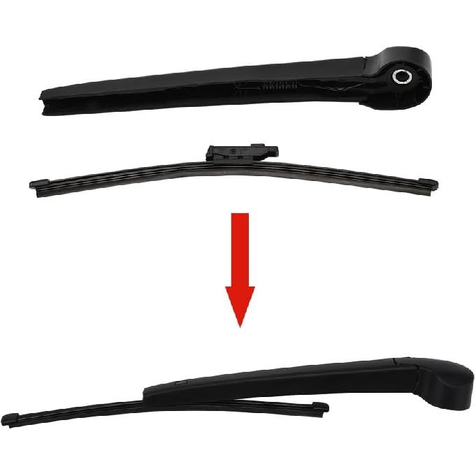 JSCARLIFE Rear Windshield Wiper Blade Arm Set for V-W ID.4 2021 2022 2023 2024, Rear Wiper Arm Blade Set -Original Equipment Replacement