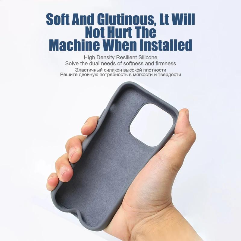 For iPhone 15 14 13 12 11 Pro Max Case Square Liquid Silicone Phone Case For iPhone 15 14 XR X XS 7 8 Plus Soft Shockproof Cover
