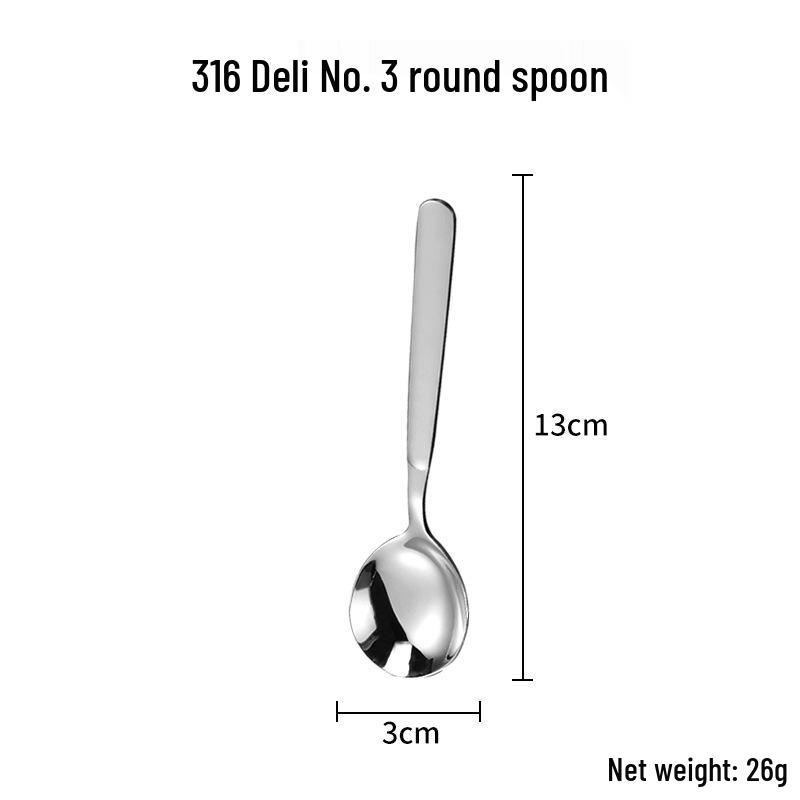 316 Edelstahl Besteckset: Suppenlöffel, Obstgabel, Schöpfkelle, Schaber für westliche Küche